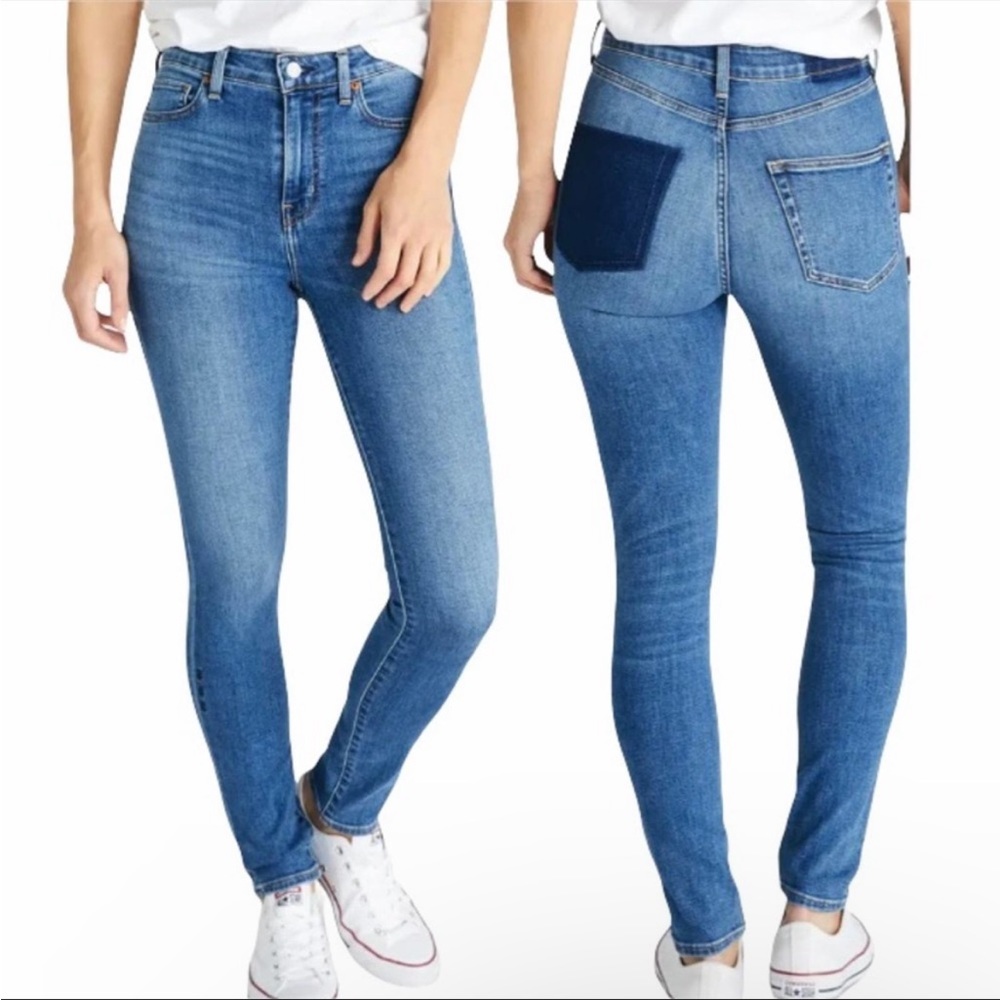 Etica Giselle High Waist Contrast Pocket Women's Skinny Jeans Size 28